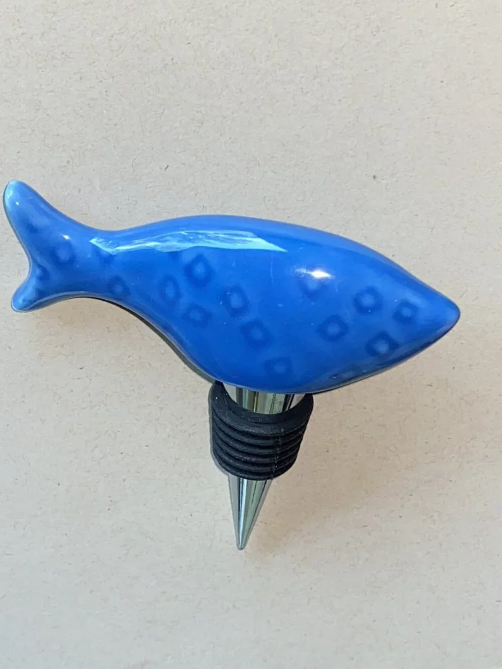 Adorable Blue Whale Wine Bottle Stoppers with Stainless Steel Posts, Qty 2